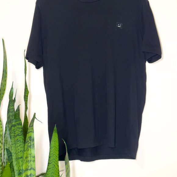 Acne Studios Face Logo Patch T-Shirt Black - Sz L - Picture 5 of 6